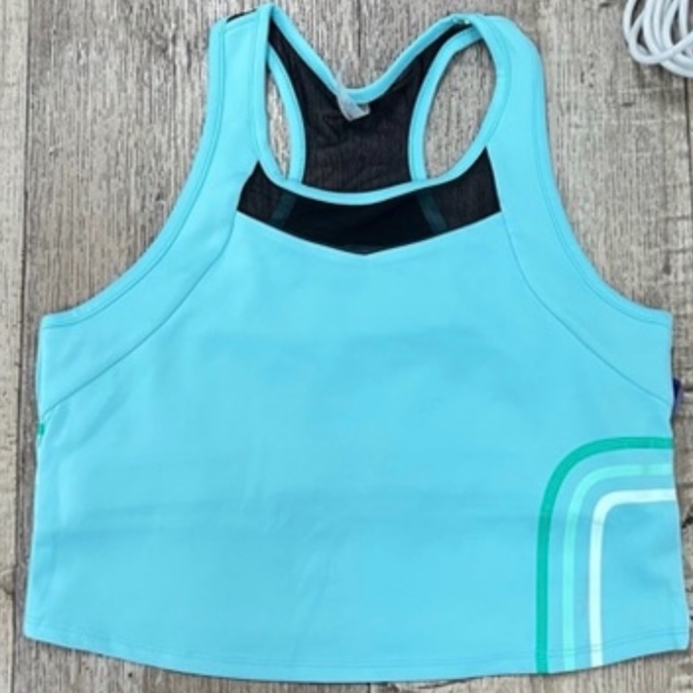 Aqua THREADS 4 THOUGHT Electra Athletic Top Medium Environmentally Friendly!
